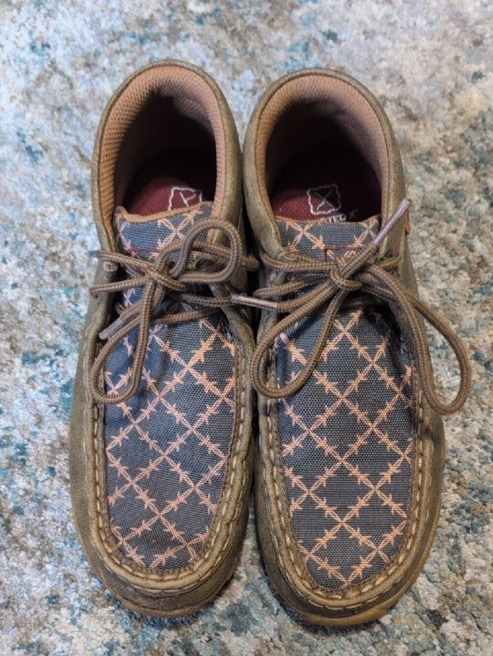 Twisted X Driving Moc Loafers Kids Size 3M Barbed Wire Brown YDM0051​